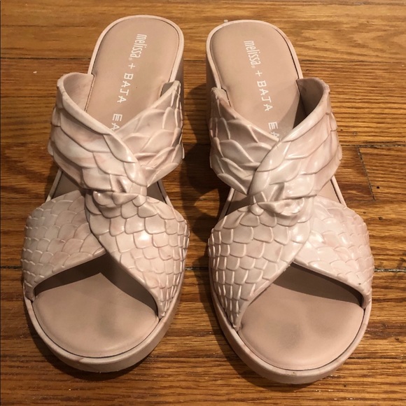 Baja East By Melissa Python Block Heel Sandal - 10 - Picture 2 of 8